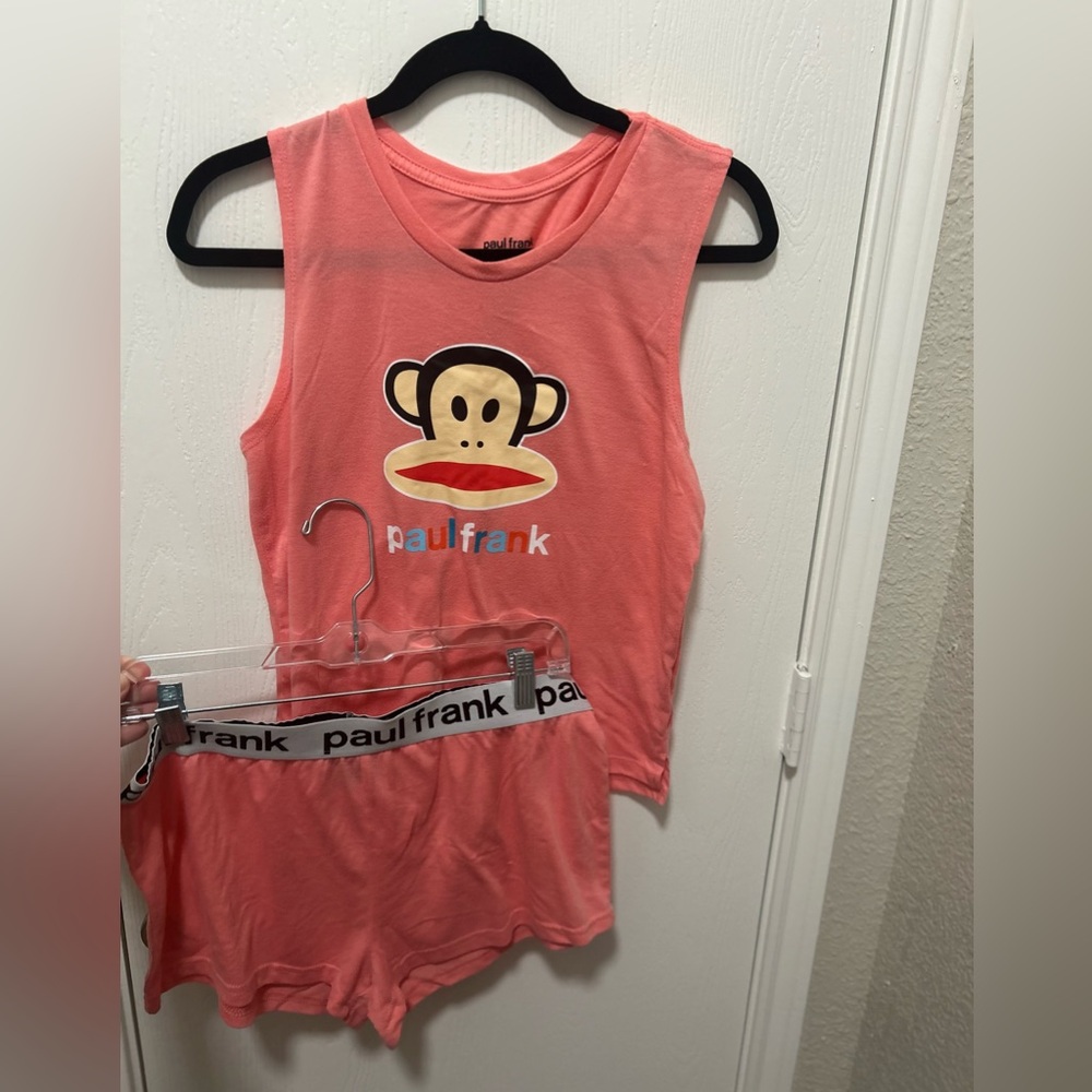 Paul Frank Pajama Set Pink Tank Top Shorts Size Small